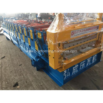 High speed double deck roofing and wall machine